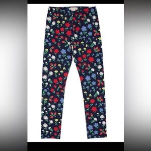 The Beaufort Bonnet Company Navy Floral Stretch Leggings with Red & Blue Flowers